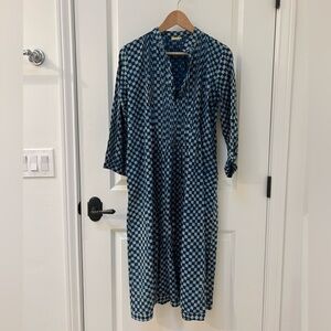 Matta Blue and White Checkered Dress